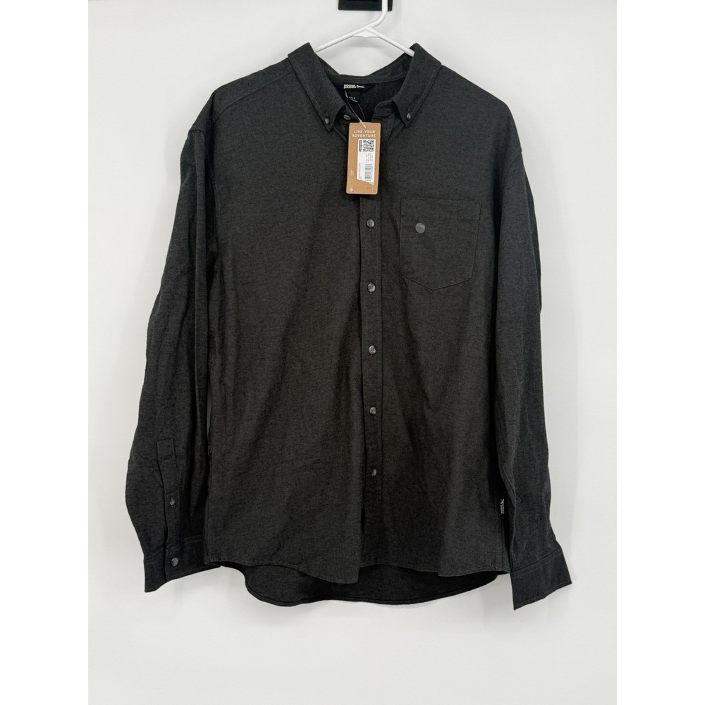 Eddie Bauer Men's Long Sleeve Flannel Black/Gray Large NWT